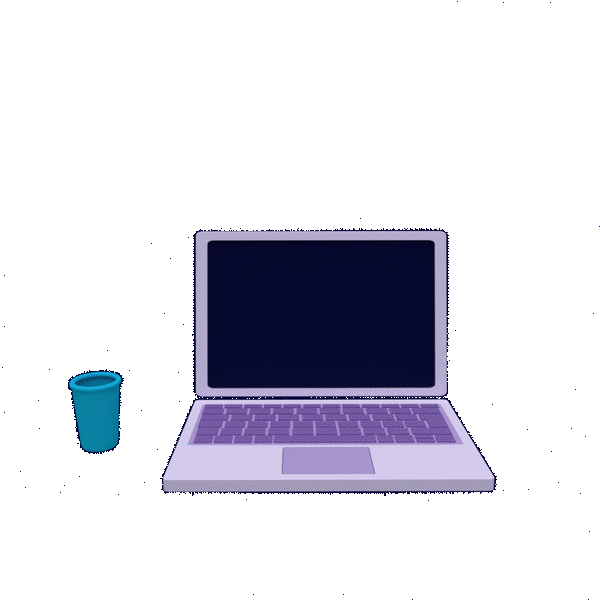 Computer and coffee.